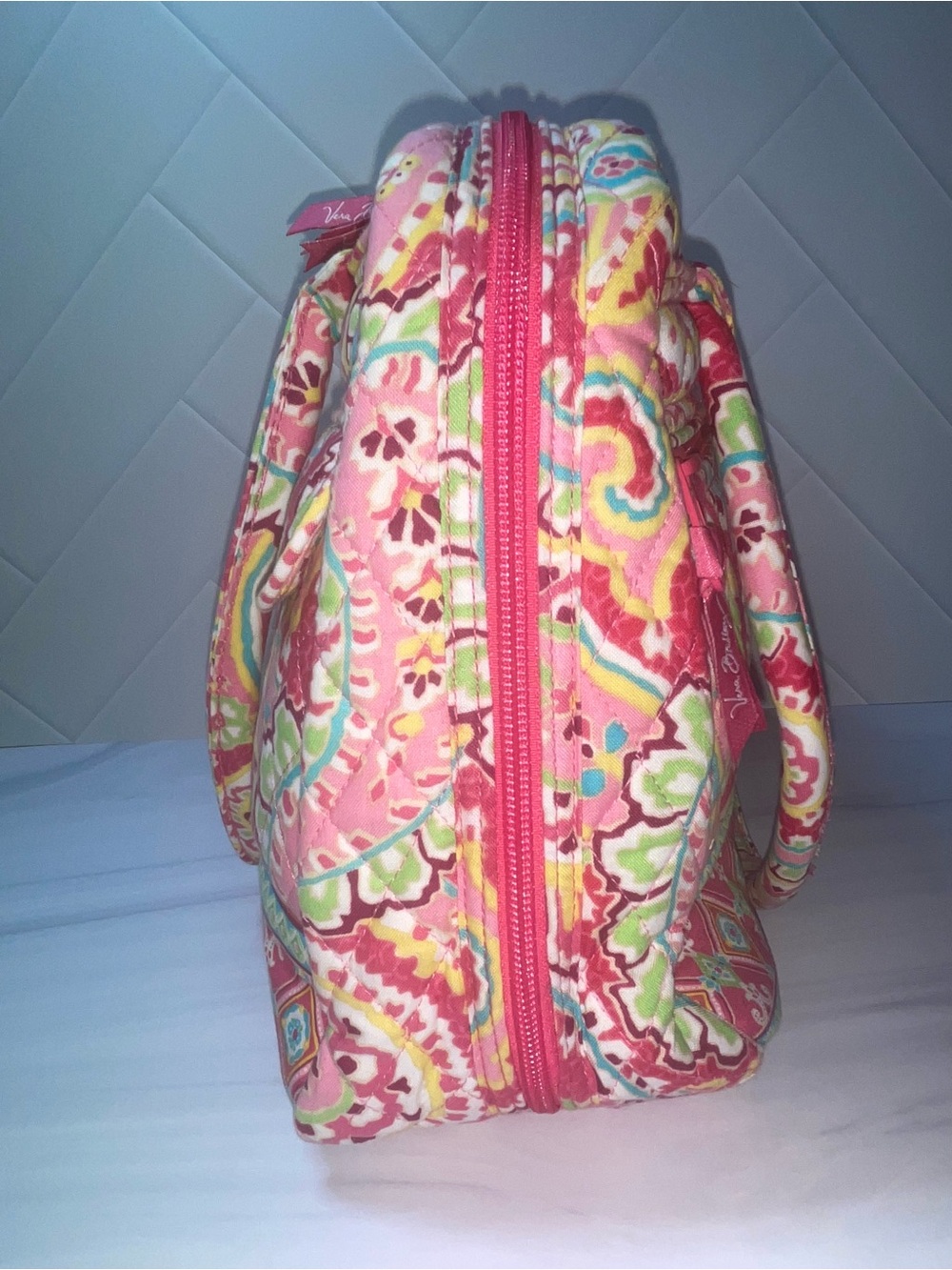 Vera Bradley Bowler Purse in Capri Melon - great condition - Picture 7 of 10